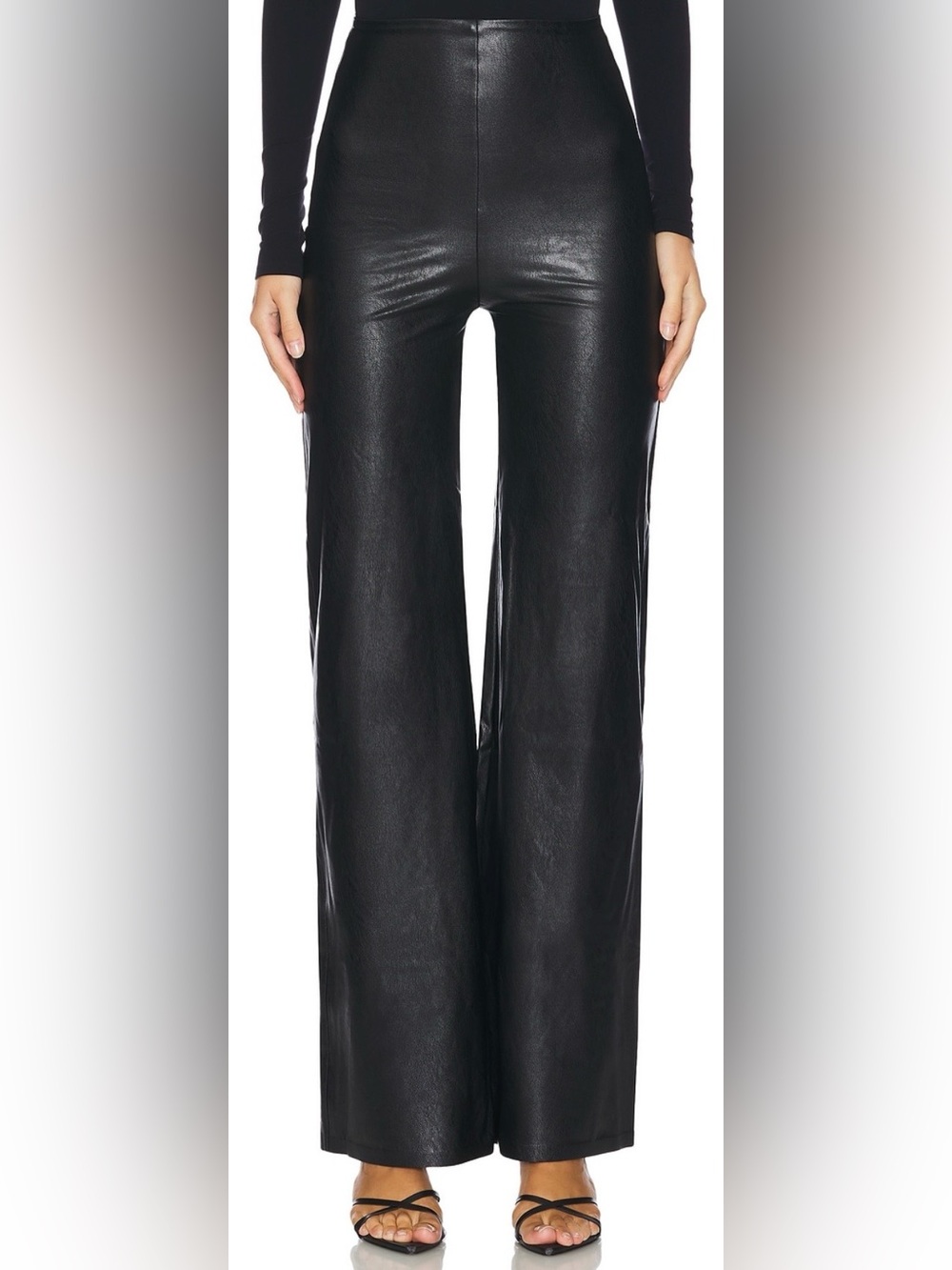 COMMANDO Faux Leather Wide Leg Pant Black REVOLVE XS